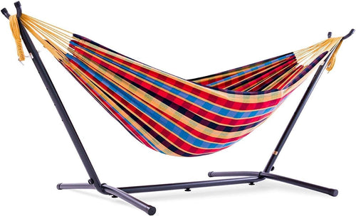 Paradise Double Cotton Hammock with Steel Stand | 2 Person 450lb Capacity | 2.79