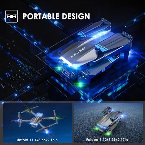 Foldable 4K HD Drone with Dual Batteries, 30Min Flight & Gesture Control