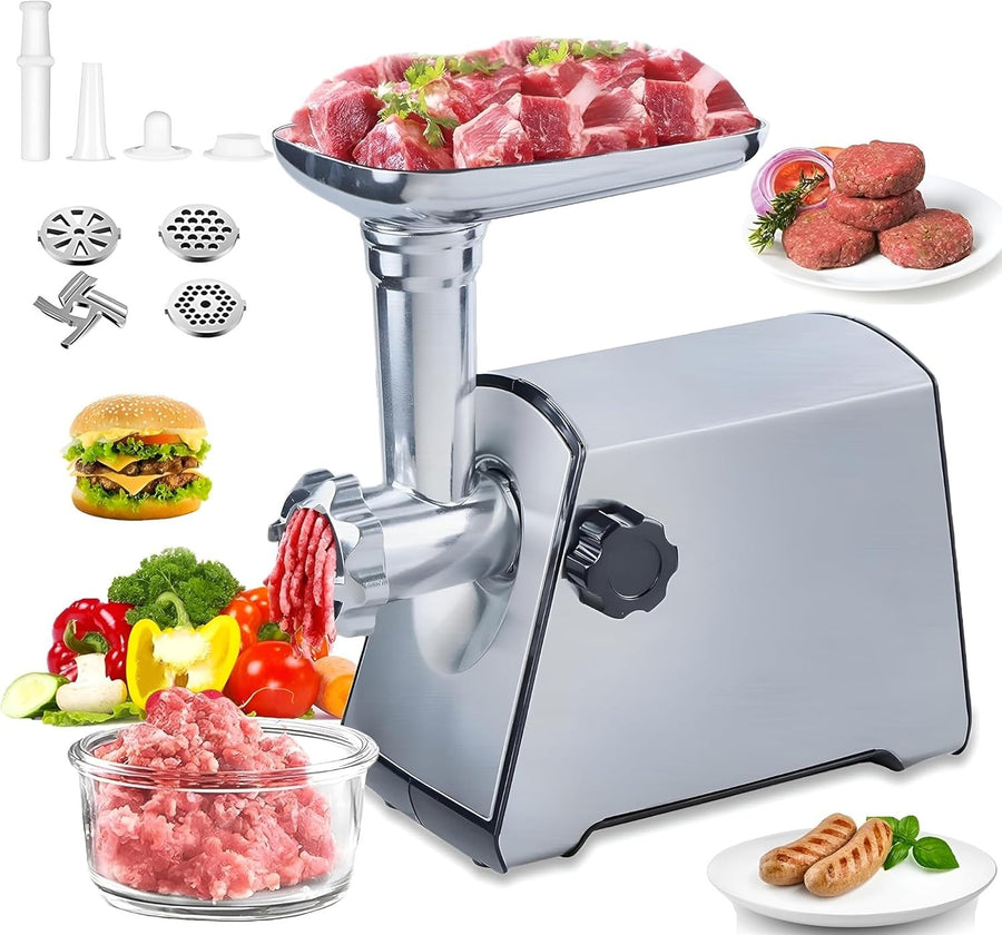 2800W Electric Meat Grinder Sausage Maker Mincer 3 Plates Reverse