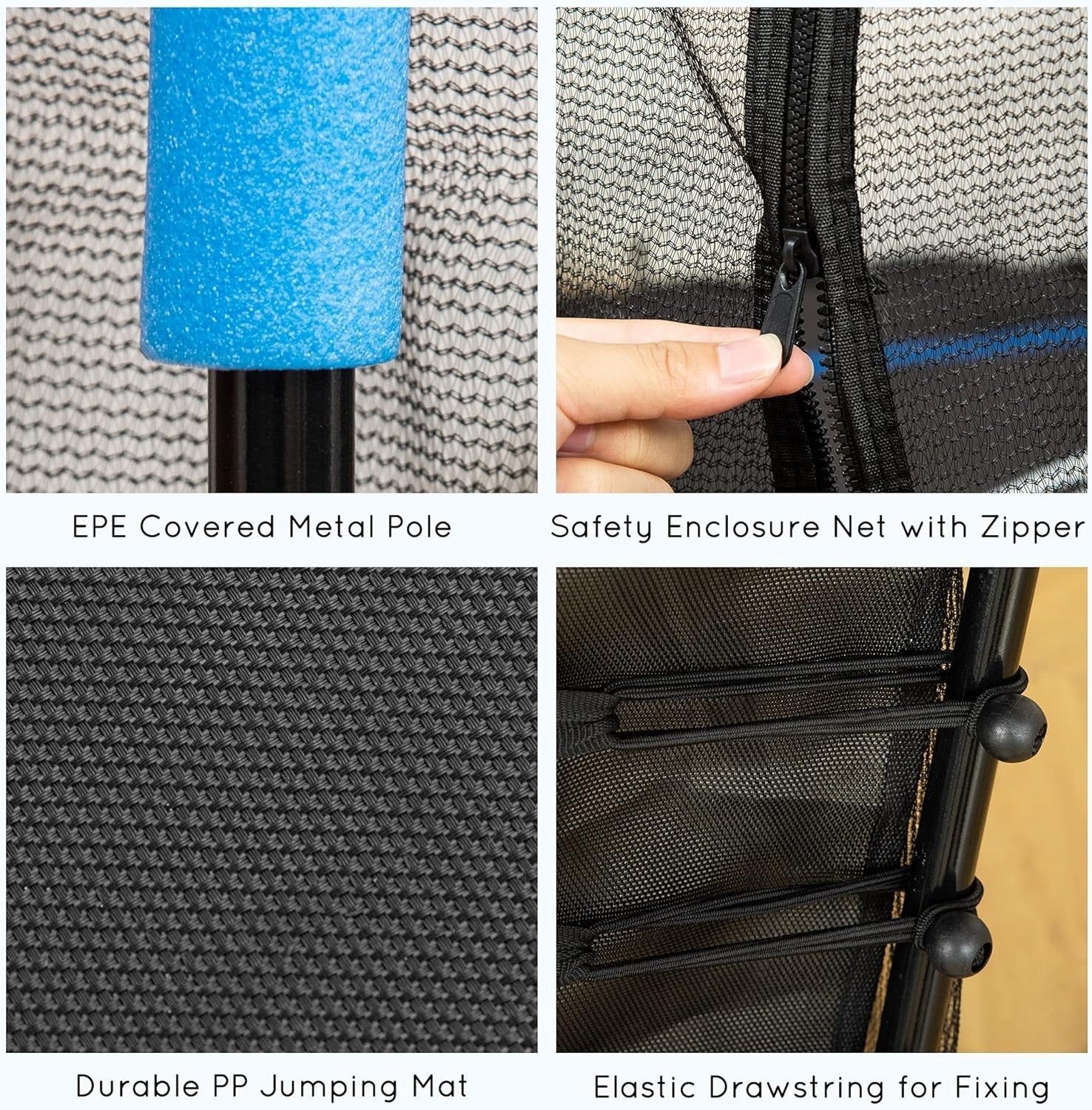 5.4FT Kids Trampoline with Enclosure Net Springless Indoor Play 60KG