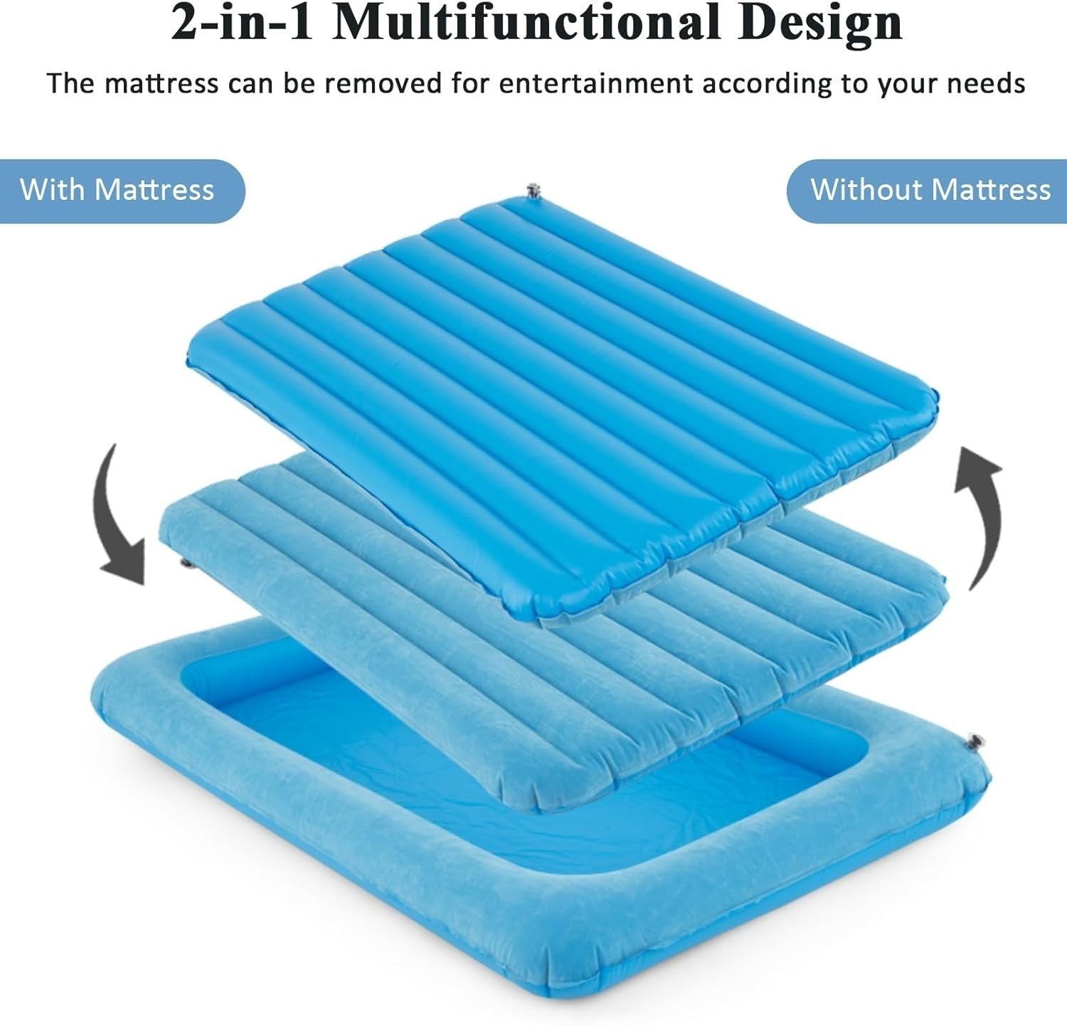 Kids Inflatable Travel Bed with Electric Pump | Portable Air Mattress for Campin