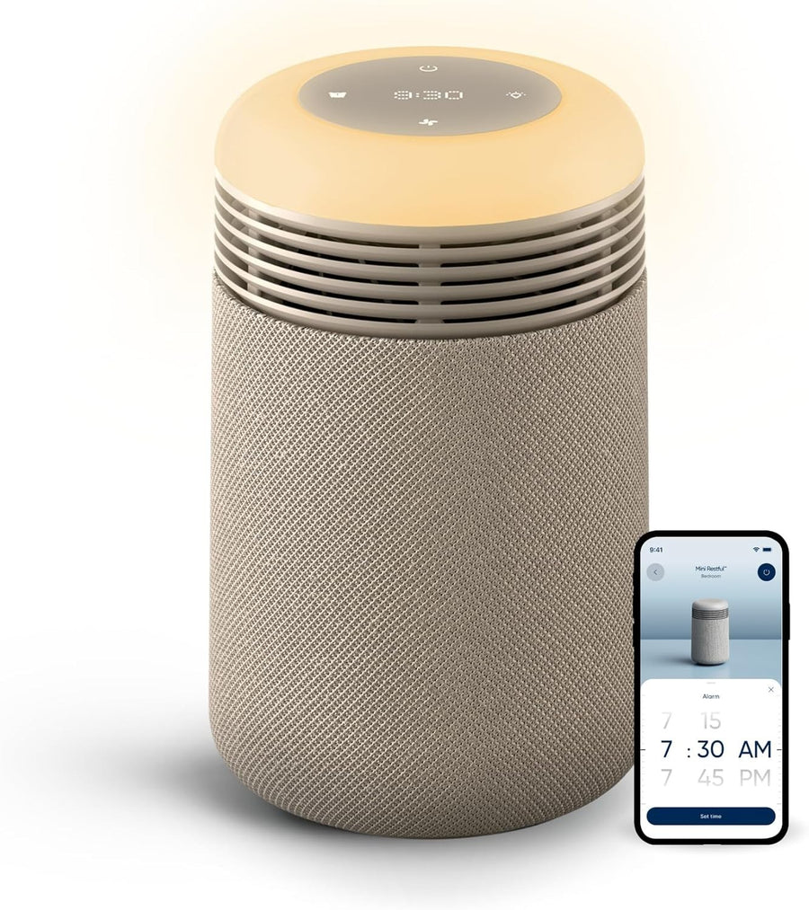 Bedroom Air Purifier Sunrise Wake Light HEPA Quiet Sleep Clock USB