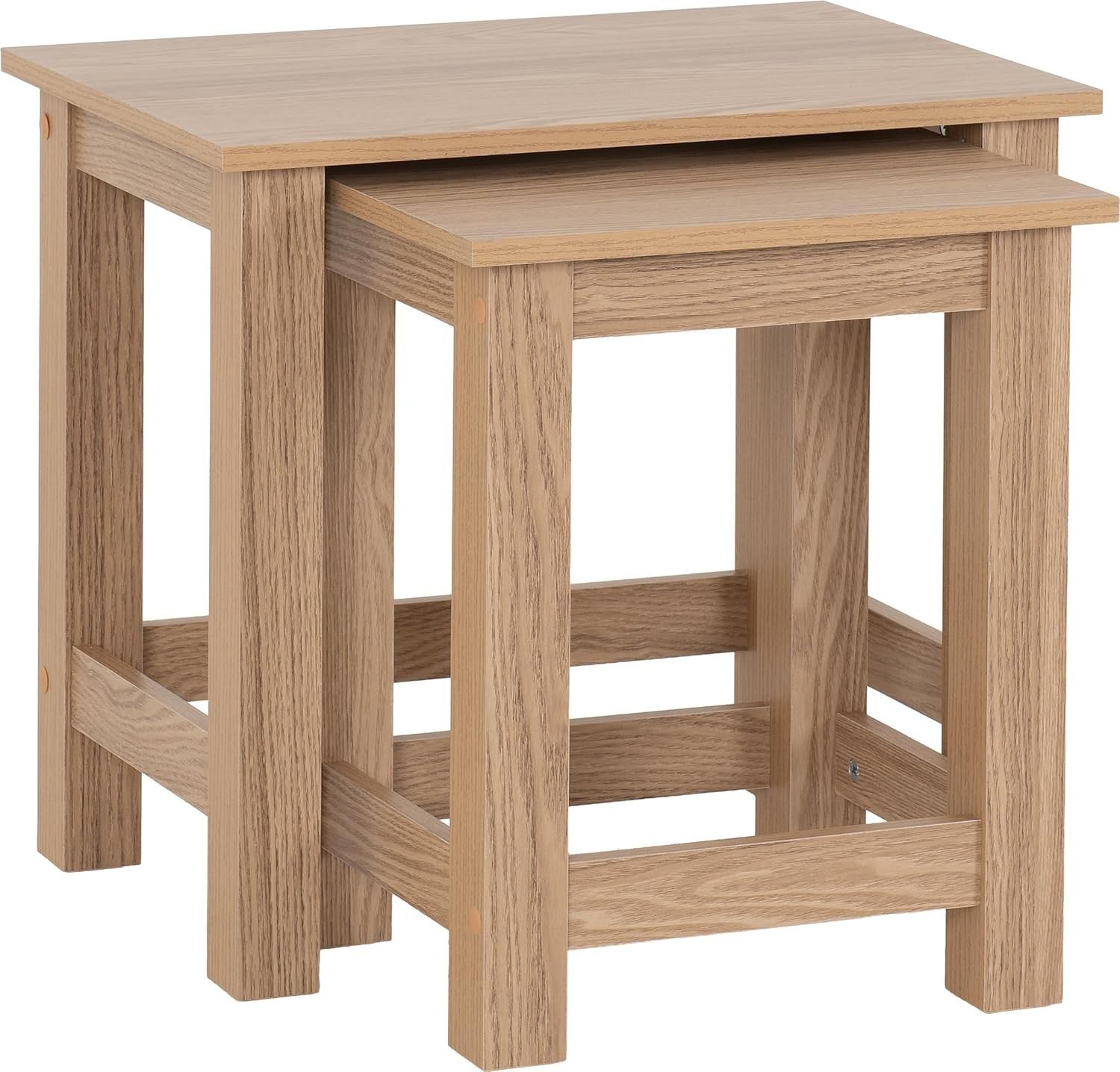 2X Space Saving End Tables | Rectangular Classic Nesting Side Lamp Table Set