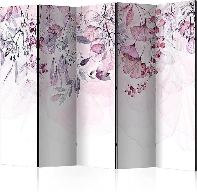 Luxury Acoustic Room Divider 225x172cm Red Leaf Folding Screen Soundproof Panel