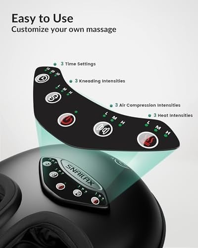Snailax Shiatsu Foot Massager with Heat 2025 – Deep Kneading Rolling Compression