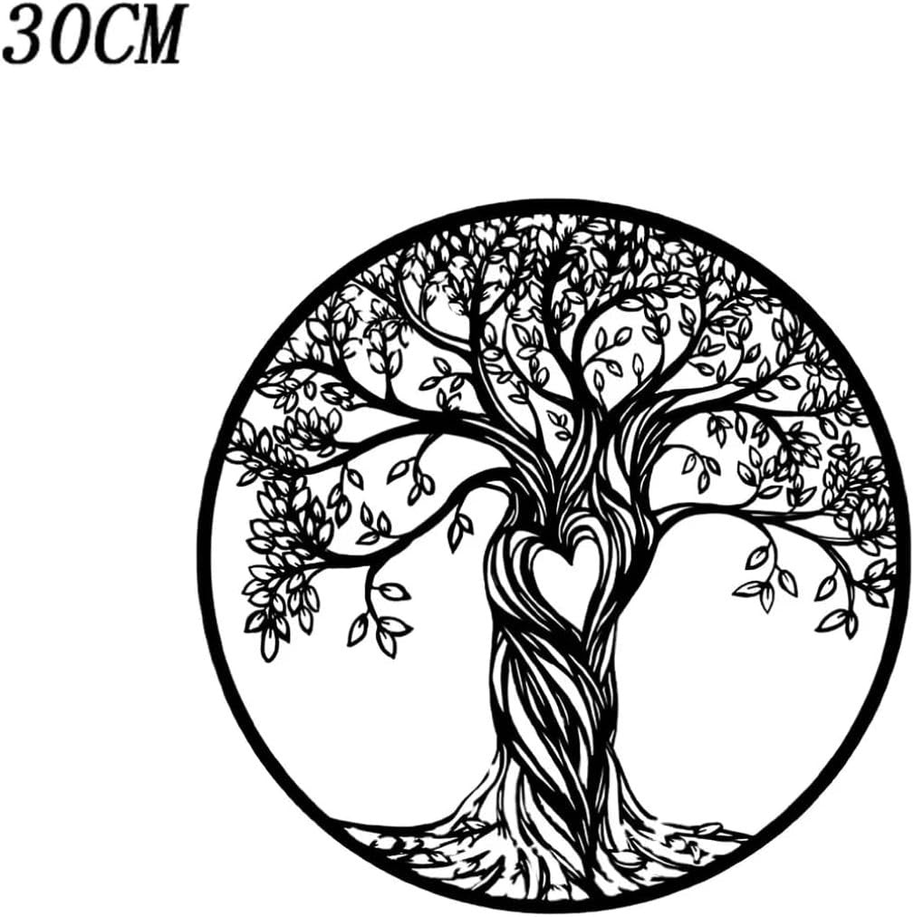 Tree of Life Metal Wall Art Family Tree Hanging Home Decor 30cm