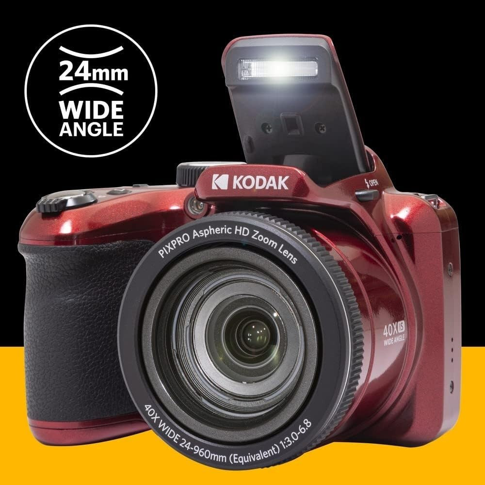 20MP Digital Bridge Camera 40X Zoom Wide Angle Full HD 1080P Red