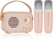 Kids Karaoke Machine 2 Wireless Mics Bluetooth Voice Changer