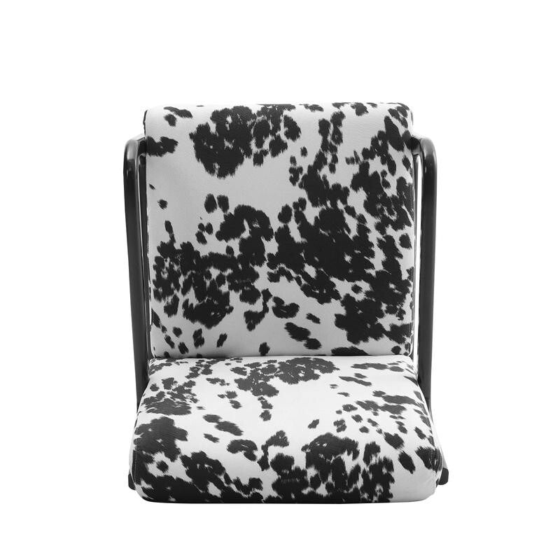 Velvet Spot Print Armchair High Back Lounge Chair with Wood Frame