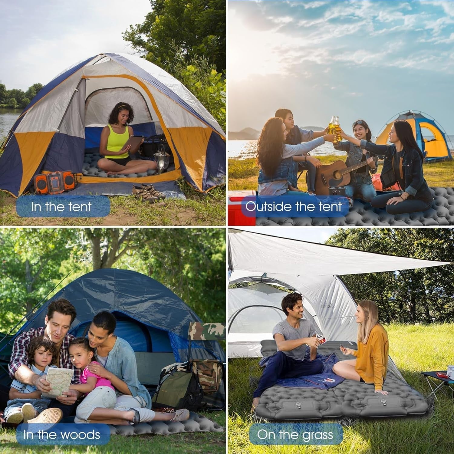Ultralight Inflatable Camping Mat with Pillow 195x65x10cm for Outdoor Use