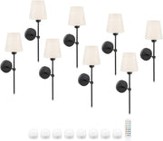 Wireless Wall Lights Set of 8 | Remote LED, Rechargeable, No Wiring Needed