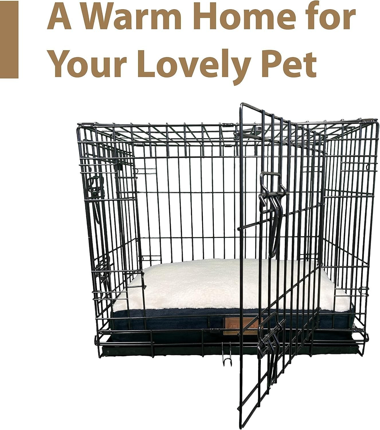 Jumbo Dog Crate Bed 152x100x10cm Faux Suede Washable