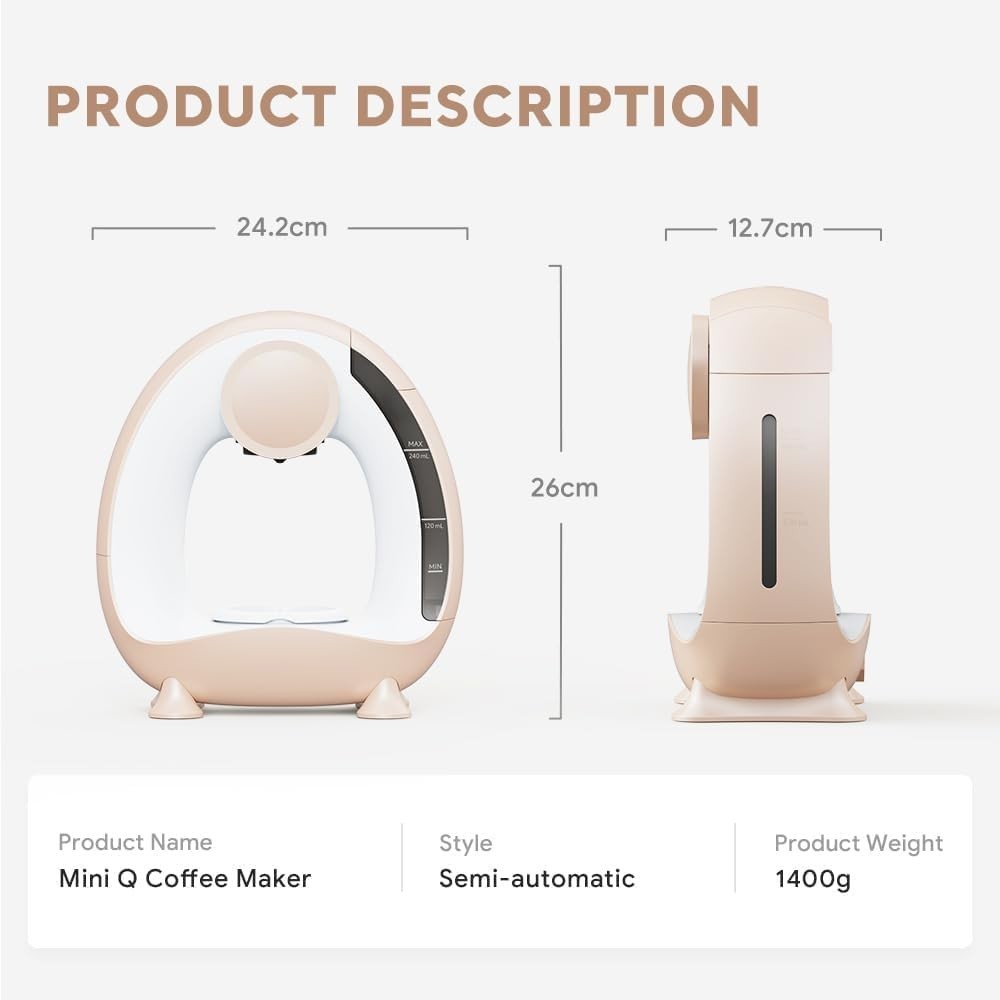 Mini Single Serve Coffee Maker 2in1 KCup & Ground Brew 240ML Compact Fast Brew