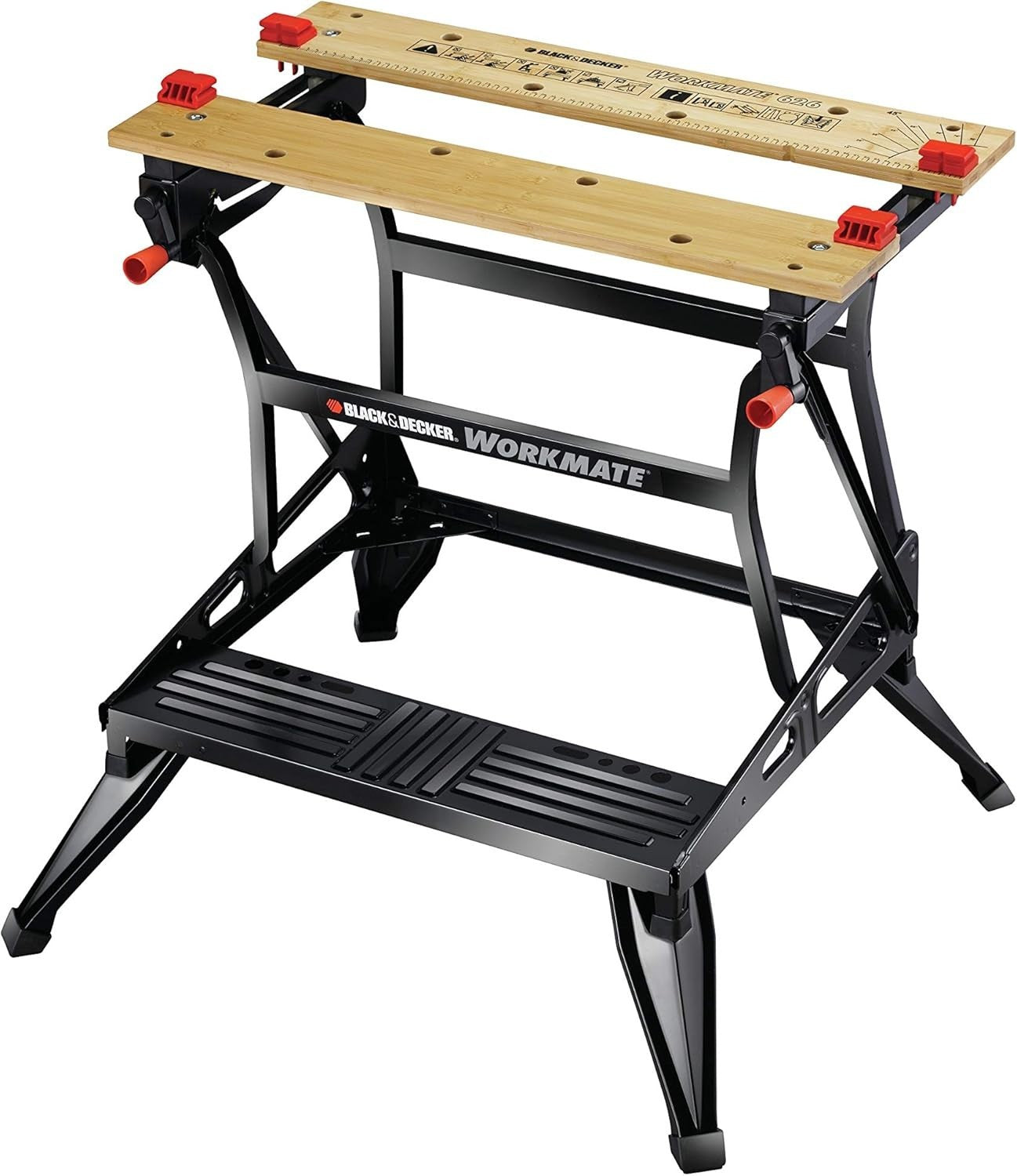 Heavy Duty Dual-Height Sawhorse Workbench with Steel Frame 250kg Capacity