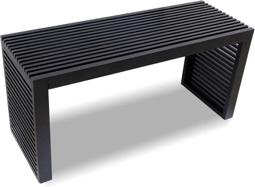 Modern Bamboo Dining Bench 35" Black Indoor Entryway & Kitchen Seat
