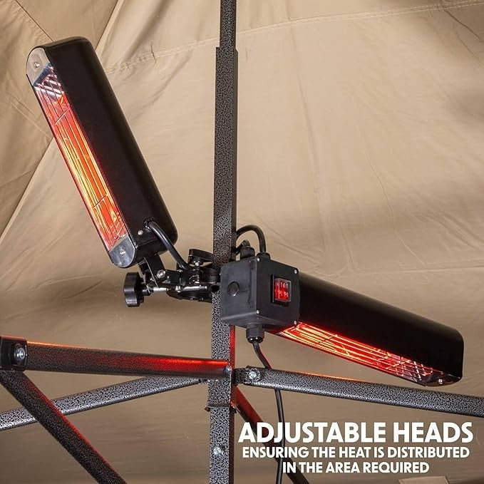 Outdoor Infrared Patio Heater 1600W Foldable Electric Radiant Heat for Gazebo