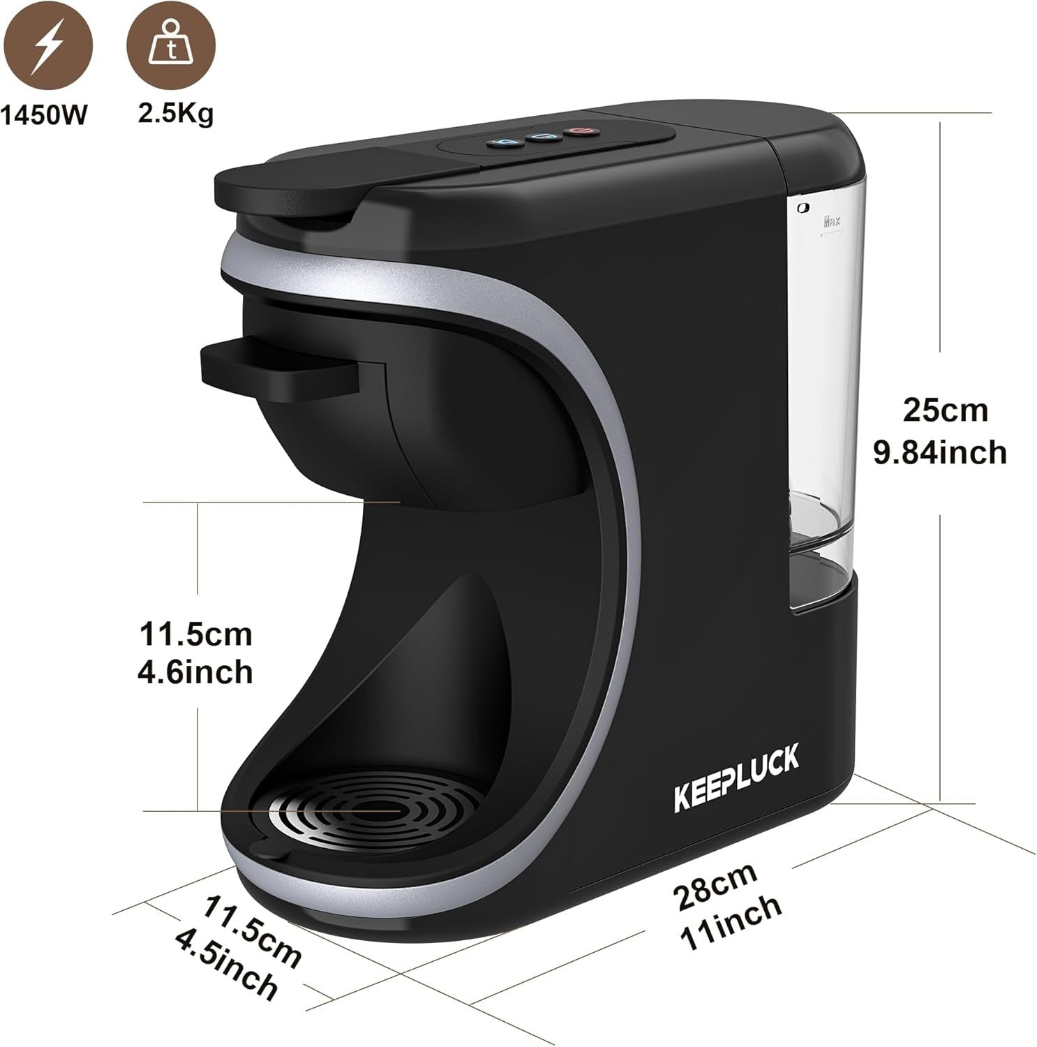 19Bar Multi-Capsule Coffee Machine for Nespresso & Dolce Gusto