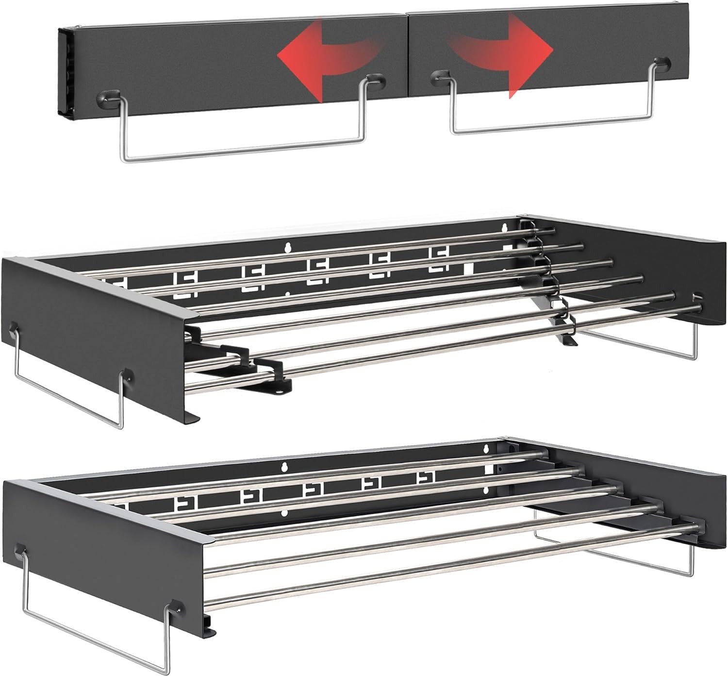 Wall Mounted Retractable Clothes Airer Folding Drying Space Saving