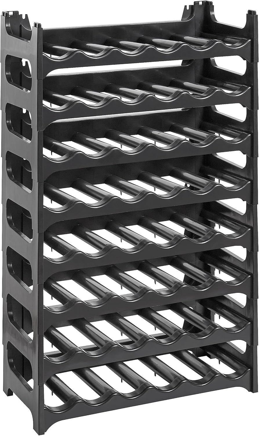 Stackable Wine Rack 48 Bottle Storage Holder Modular Freestanding Shelving Unit