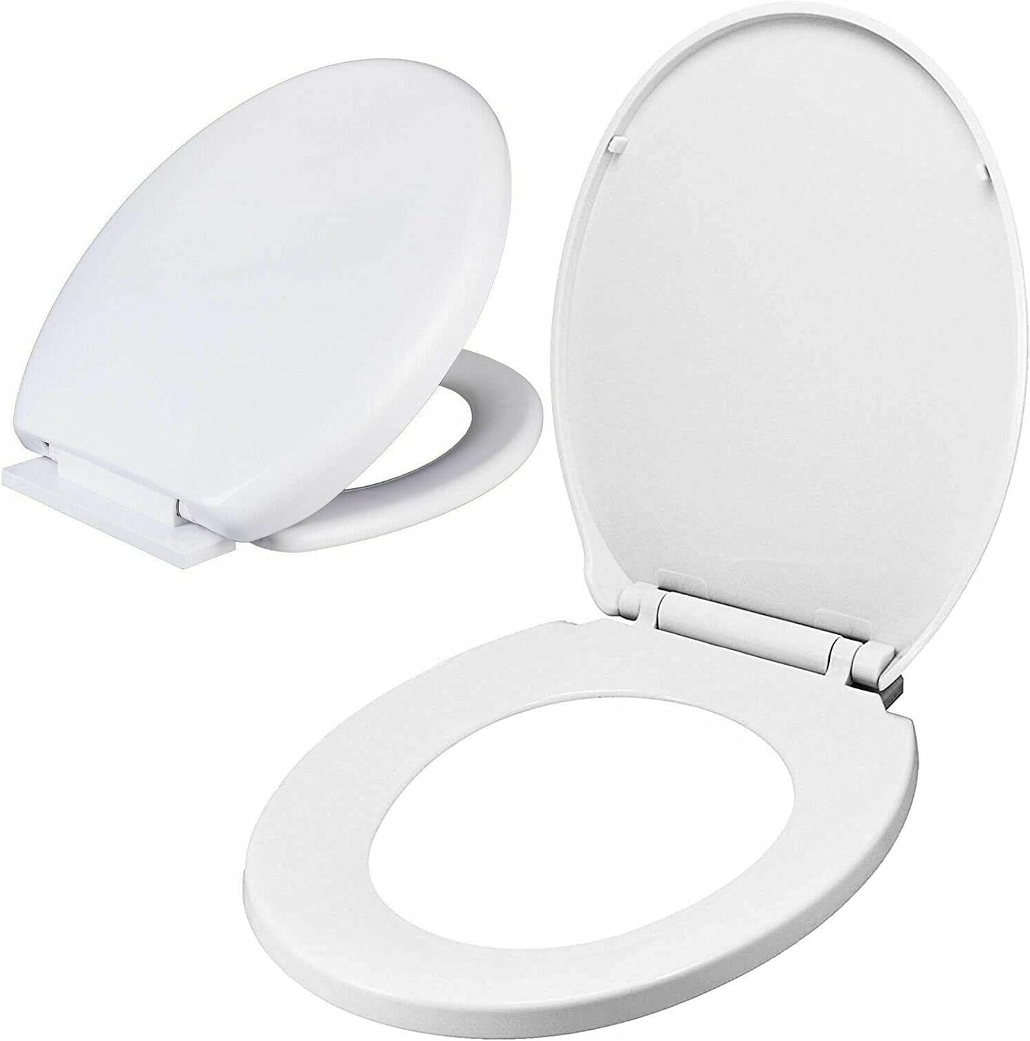 Oval Soft Close Toilet Seat White Quick Release Easy Install 42x36cm