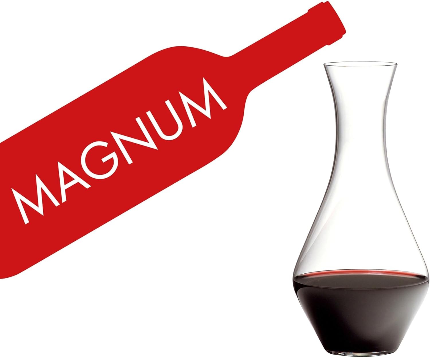 Large 1.9L Wine Decanter Clear Glass Magnum Aerator Elegant Home Bar Gift