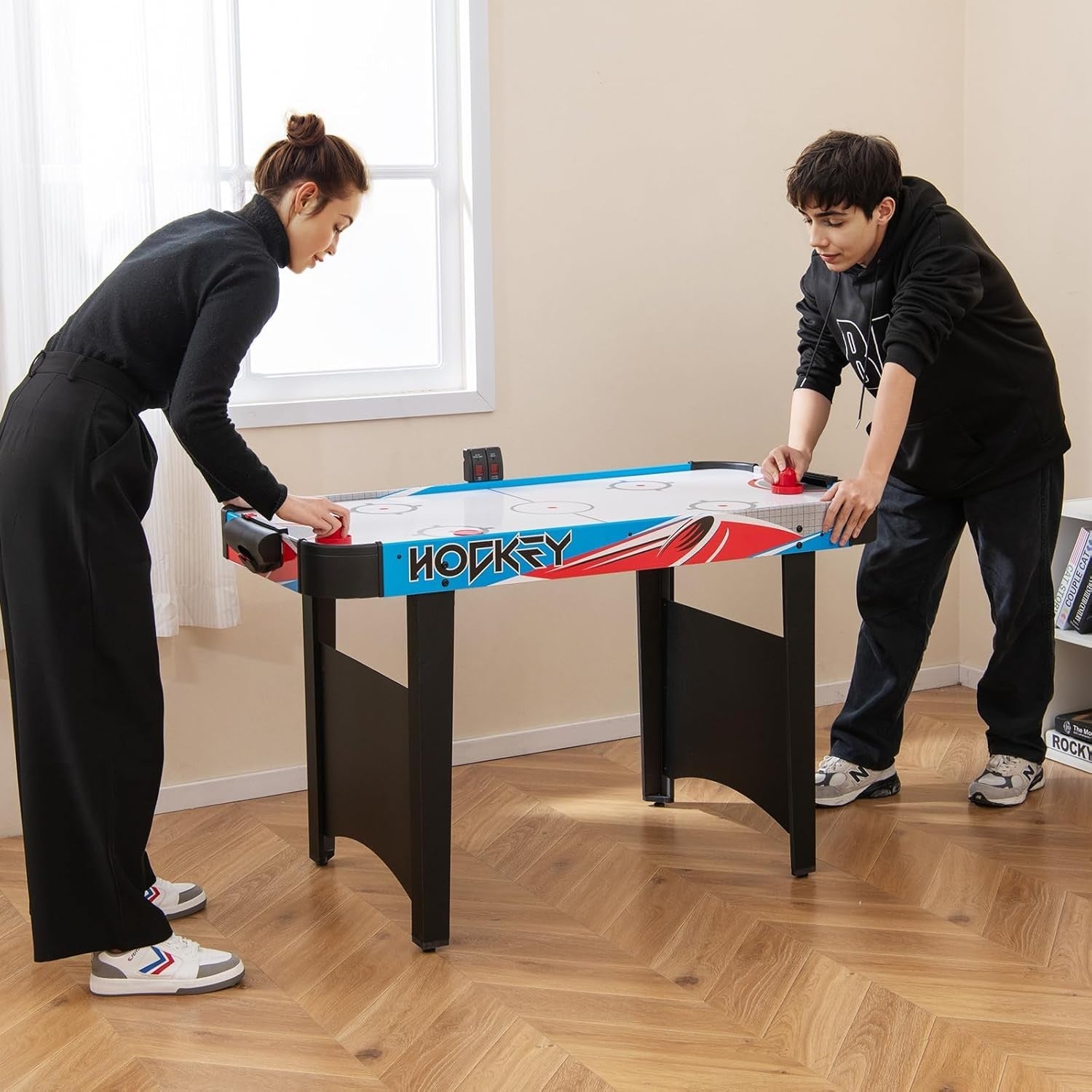 48 Inch Air Hockey Table LED Scoreboard 12V Motor Arcade Game for Kids Adults
