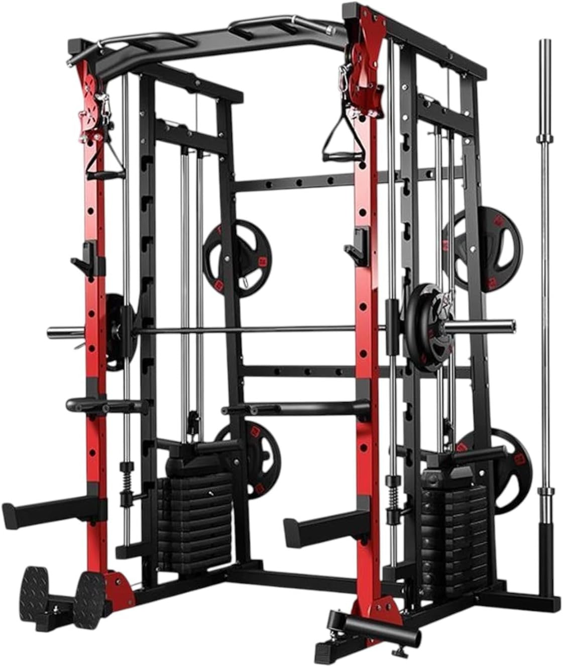 Smith Machine Multi Gym Squat Rack Cable Pulley Home Gym Cage