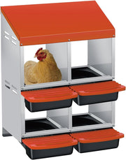 4 Chamber 2 Tier Chicken Nesting Box Steel Pull Out Tray