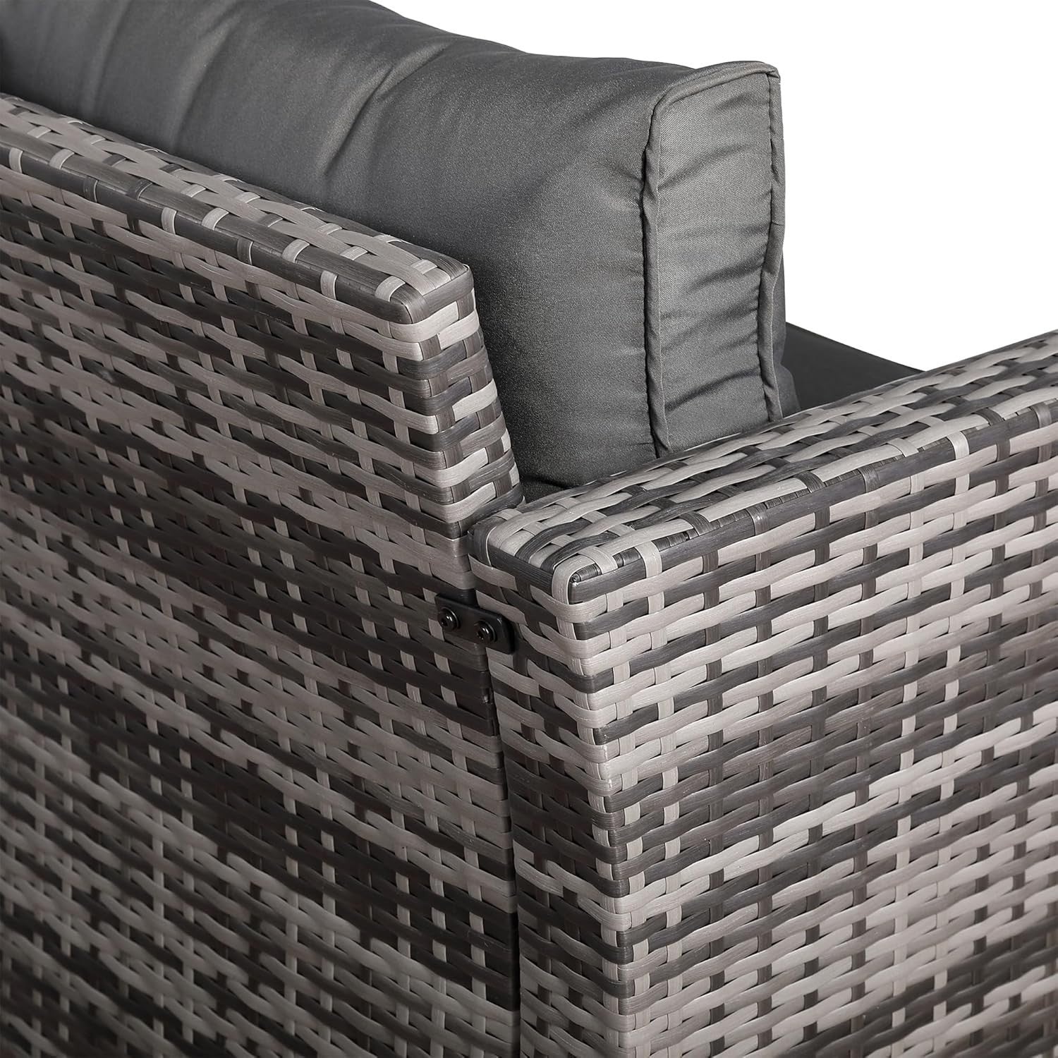 Outdoor Rattan Armchair Patio Seat with Cushions Compact Garden Lounge Chair