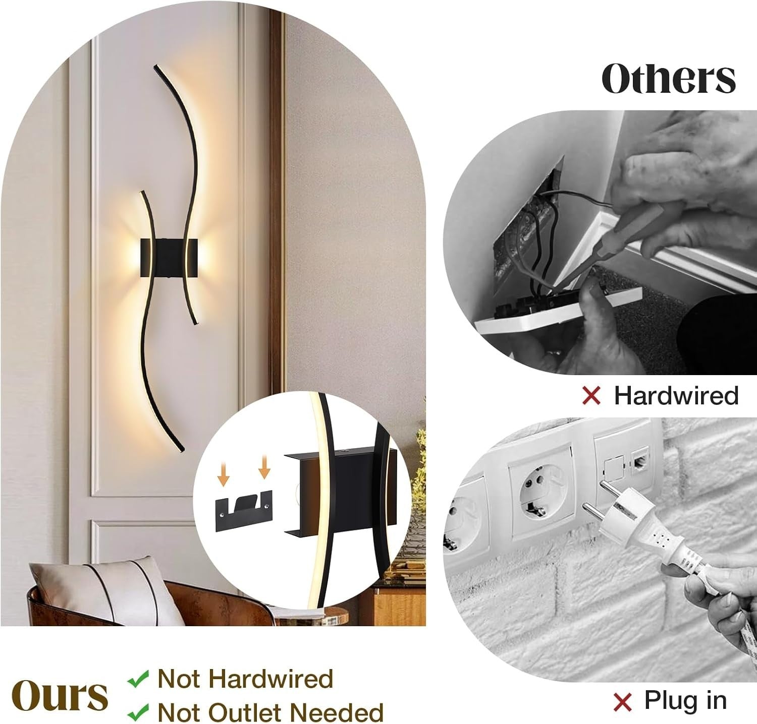 Rechargeable Wireless Wall Light 100cm with Remote & Dimmable Touch Control