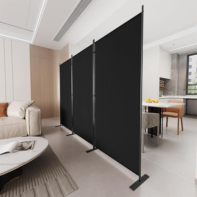 3-Panel 6FT Folding Room Divider Black Privacy Screen Partition Wall Office