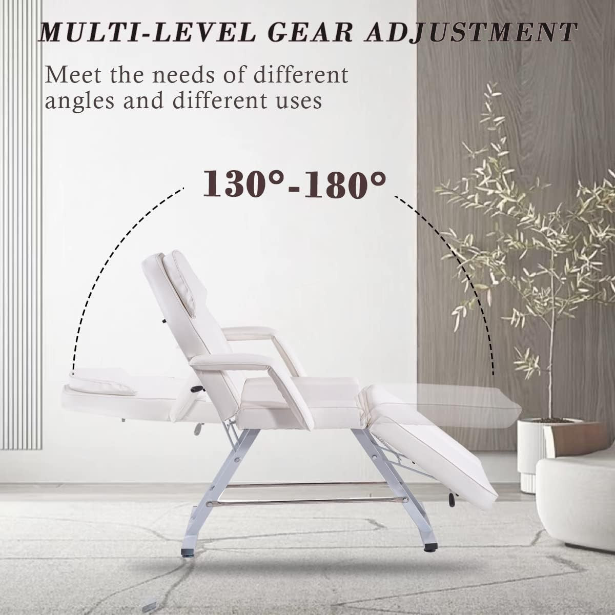 Heavy Duty Folding Massage Table Adjustable Therapy Spa Bed With Headrest