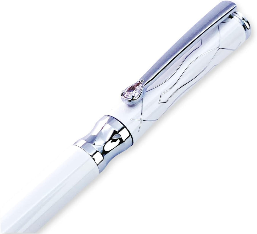 Pearl White Crystal Ballpoint Pen Luxury Executive Gift Set