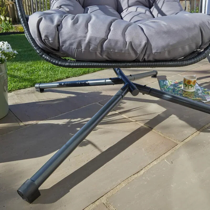 Hanging Egg Chair Outdoor Indoor Rattan Seat w/ Cushion Garden Swing Seat