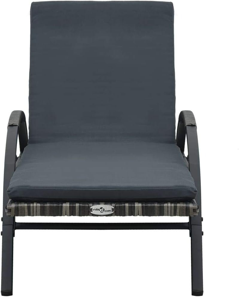 Weatherproof Rattan Sun Lounger with Adjustable Backrest & Cushioned Seat