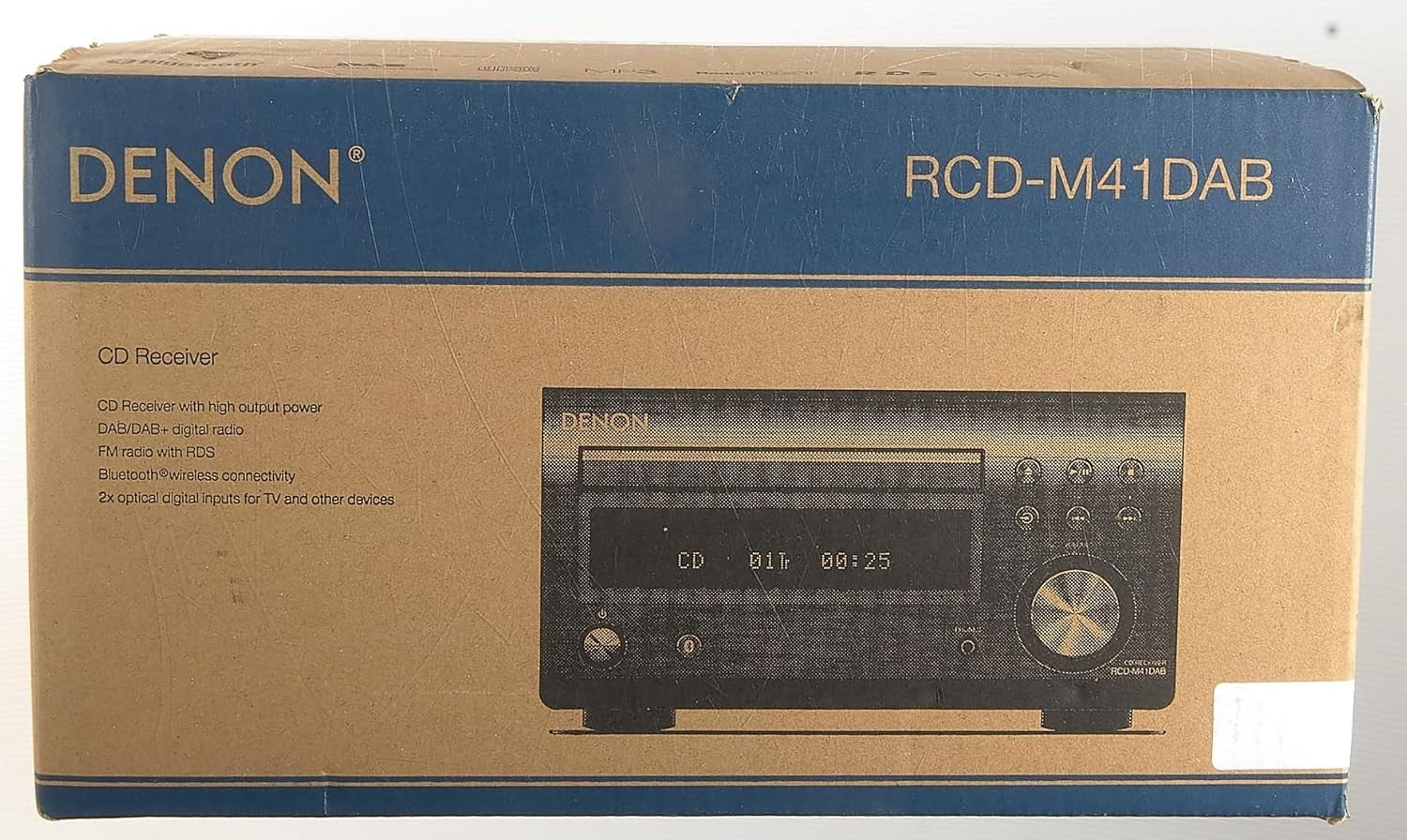 Hi-Fi Receiver CD Player Bluetooth DAB+ FM 2x30W Optical Input Silver