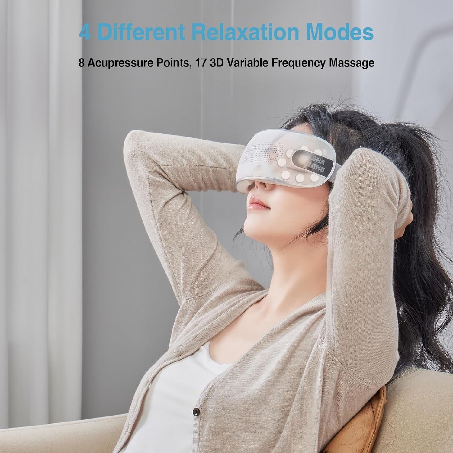 Eye Massager Vibration Bluetooth Music Type-C 4 Modes Sleep