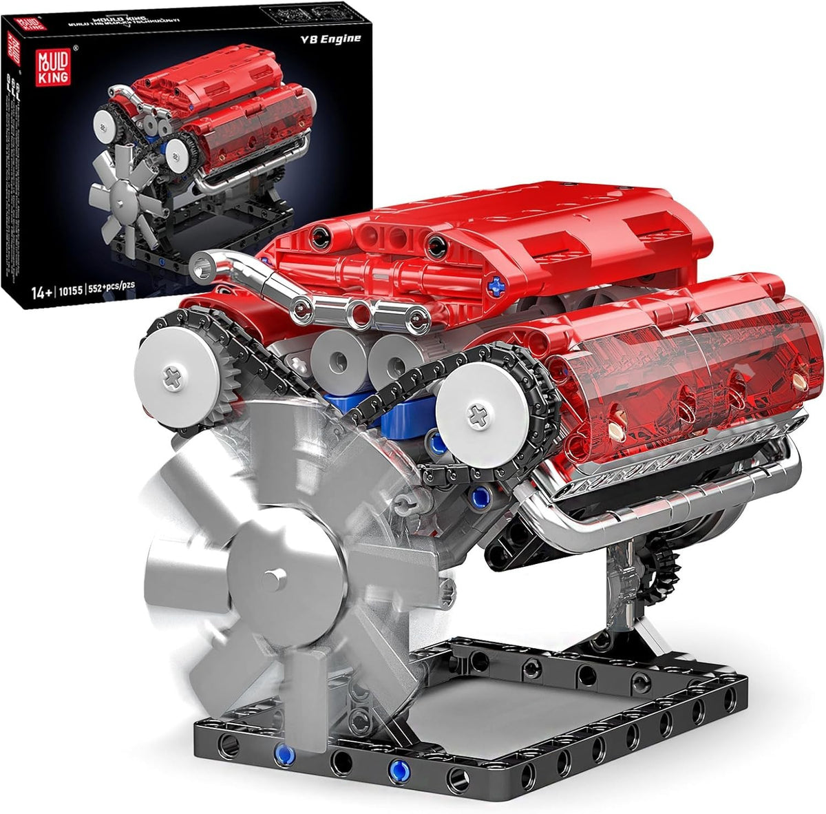 Buildable V8 Engine Model Kit 552pcs | DIY Petrol Engine Toy Gift Set