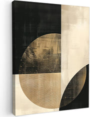 Abstract Canvas Wall Art 30x40cm Black Gold Modern Framed Decor