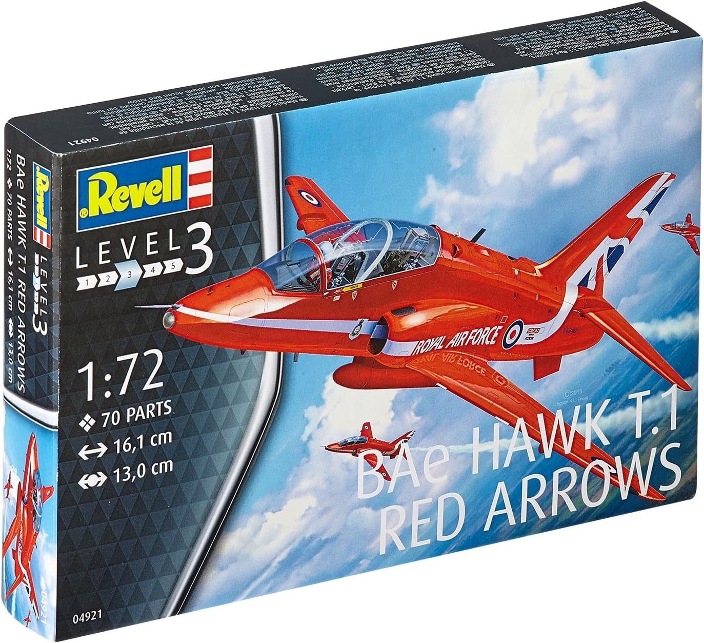 Red Arrows BAE Hawk T.1 1:72 Scale Plastic Model Kit - Unpainted, 70 pcs