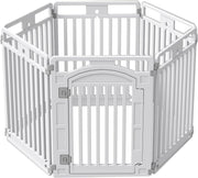 Foldable Puppy Playpen Indoor Dog Enclosure with Door 130x65x80cm