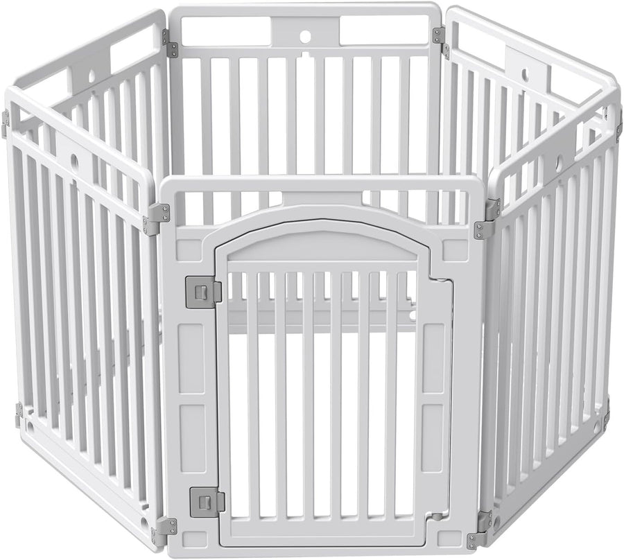 Foldable Puppy Playpen Indoor Dog Enclosure with Door 130x65x80cm