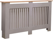 Large Grey Radiator Cover | Slatted MDF Cabinet