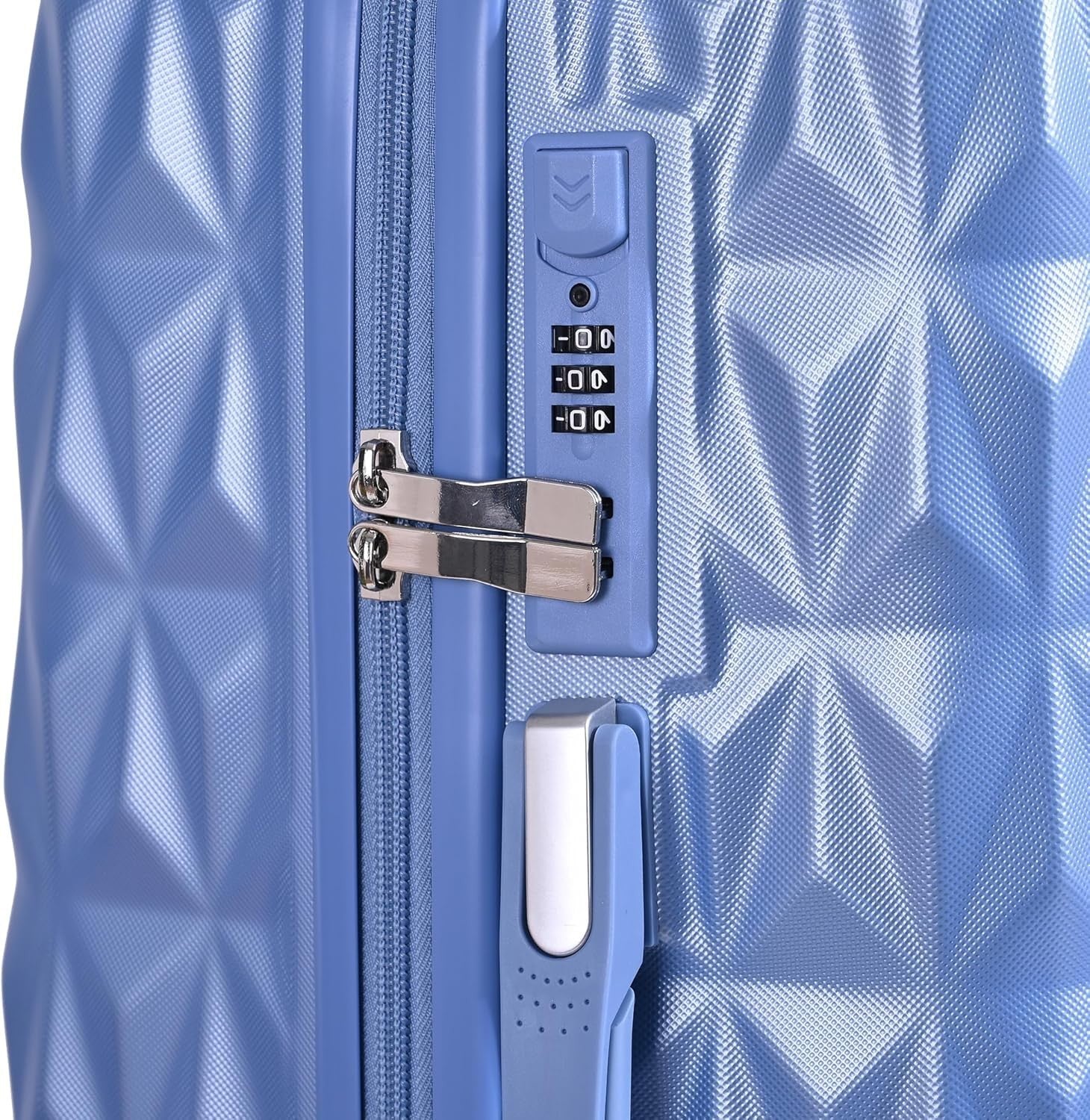 Ice Blue Medium ABS Travel Suitcase 24 Inch Lightweight Spinner Check In