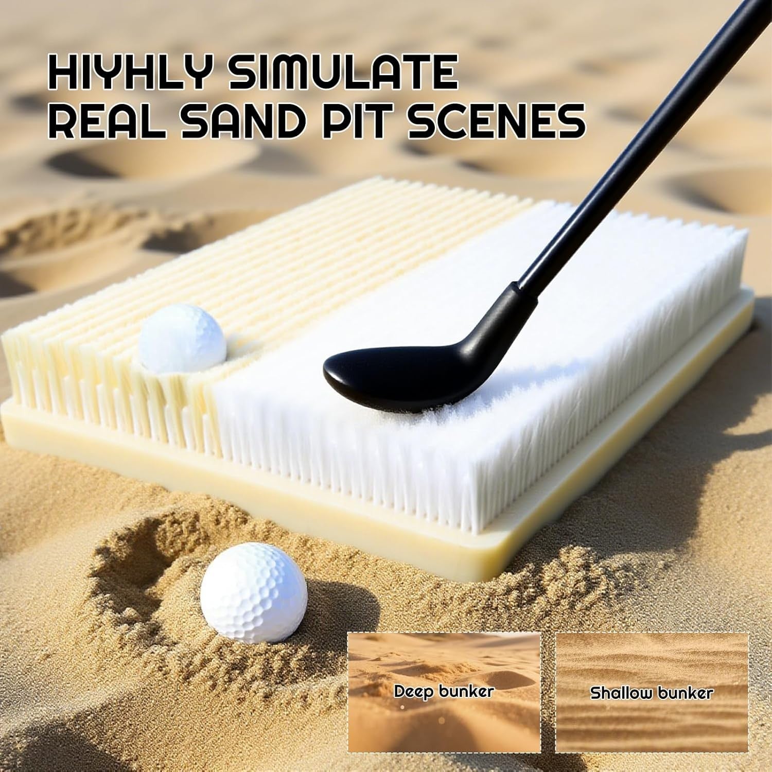 Golf Bunker Practice Mat Swing Trainer Hitting & Driving Aid