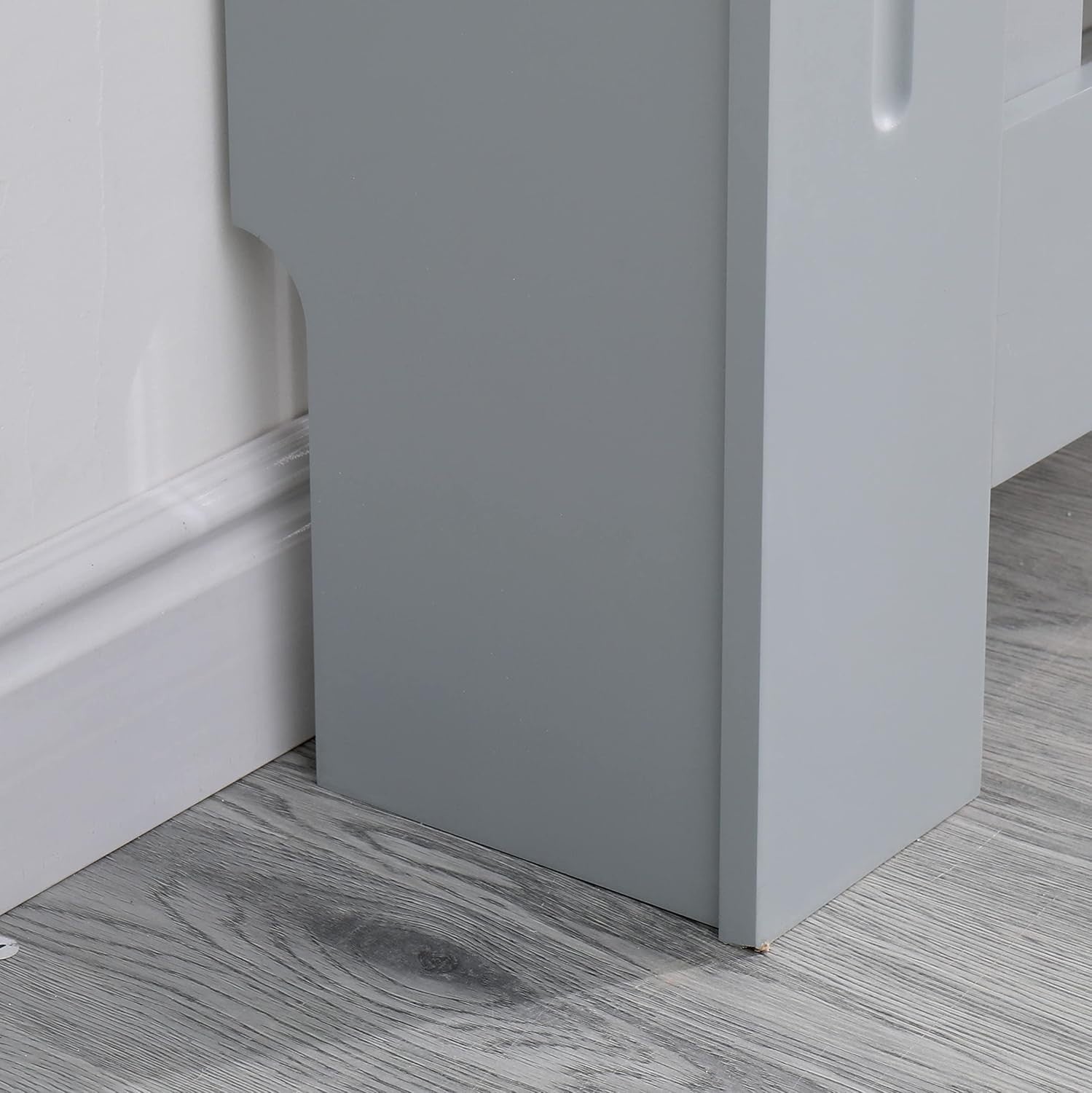 Large Grey Radiator Cover | Modern MDF Vertical Slat Cabinet – Stylish Design