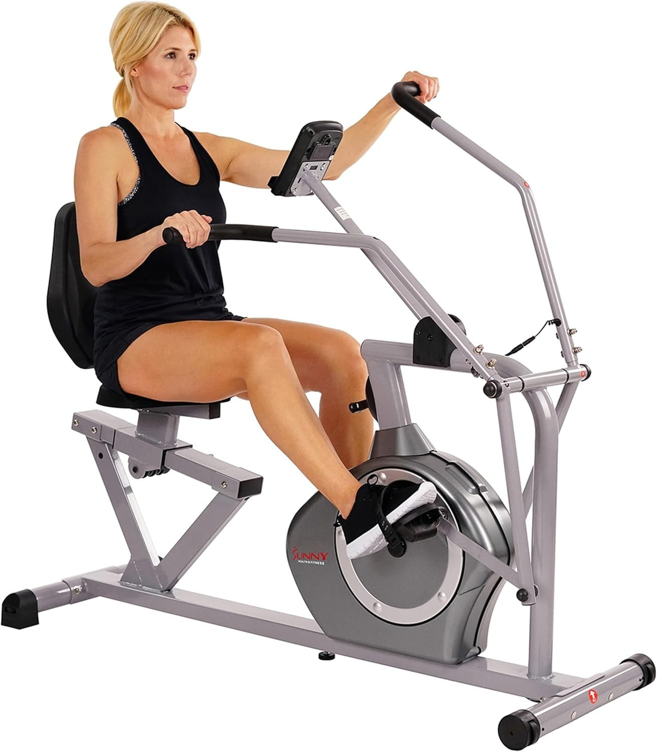 Recumbent Exercise Bike Full Motion Arms Magnetic Resistance LCD Heart Rate Home