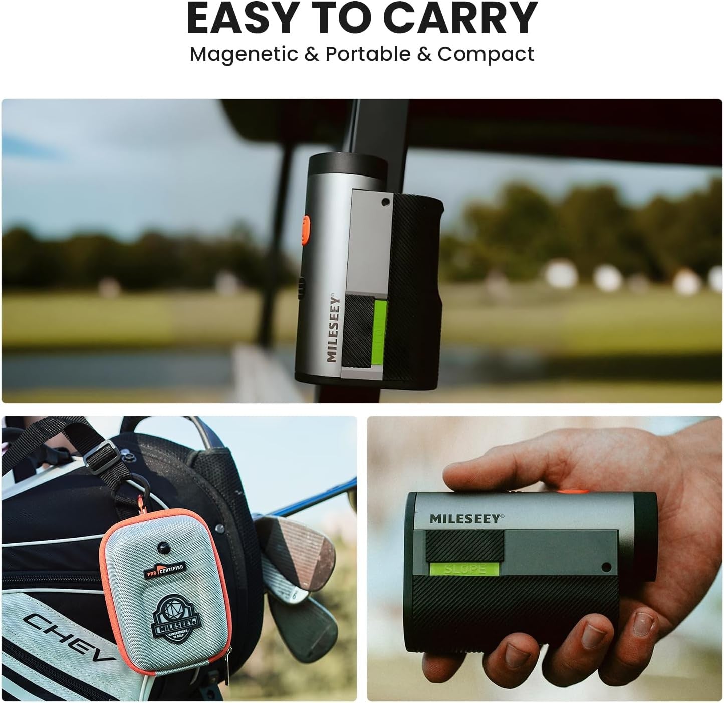 Golf Laser Rangefinder with Slope Flag Lock Rechargeable Fast Pulse Vibration