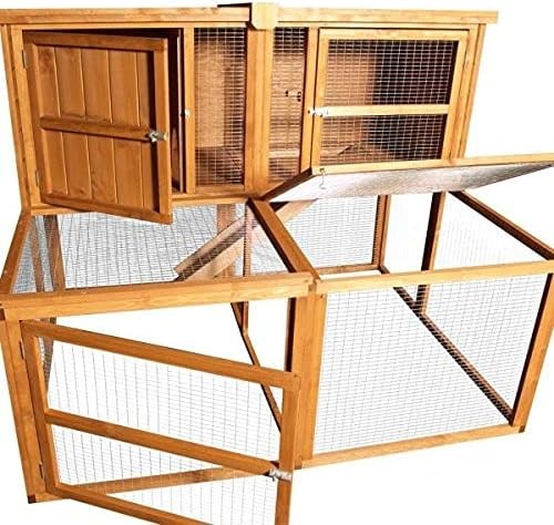 Large Outdoor Rabbit Hutch with Run Wooden Pet House Weatherproof XL