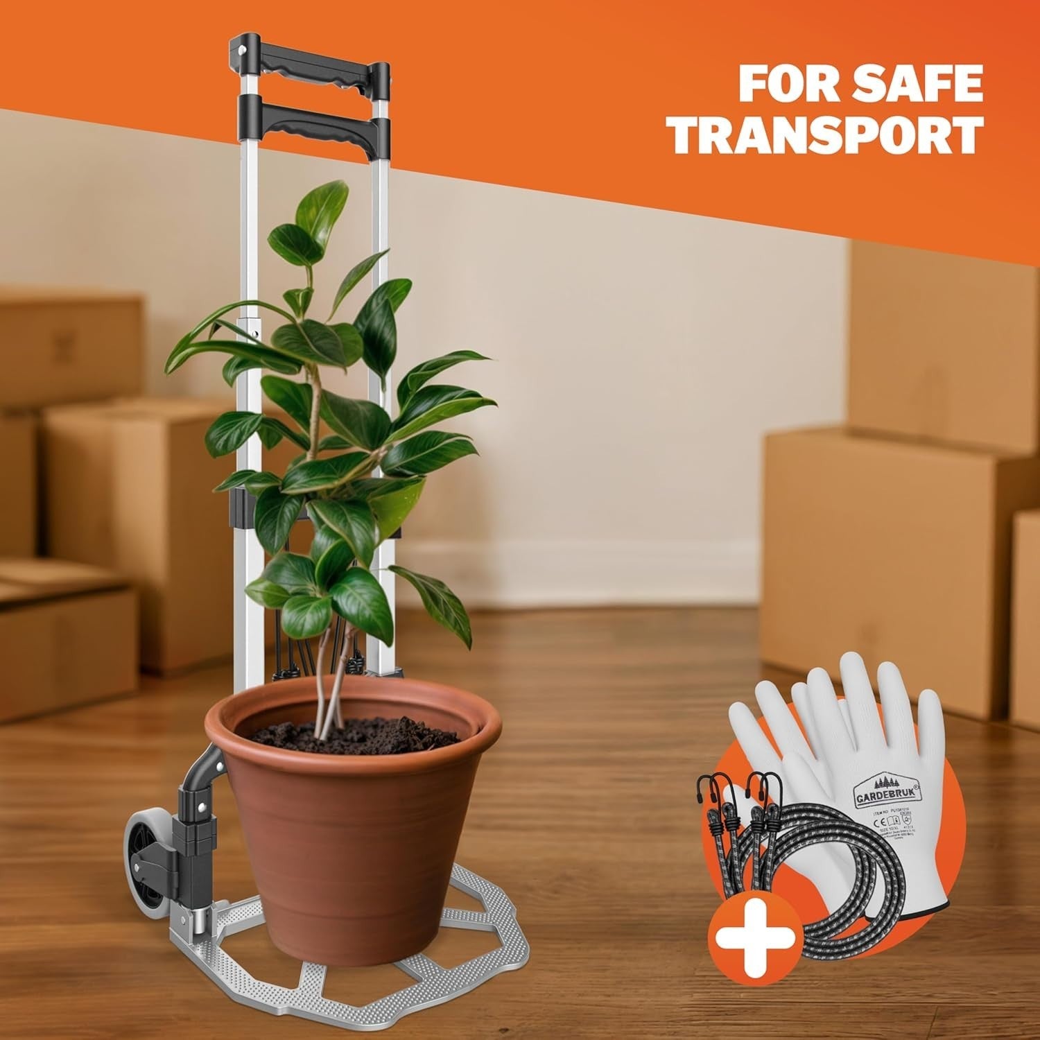 Foldable Aluminium Sack Barrow 80kg Load w/ Telescopic Handle & Solid Wheels